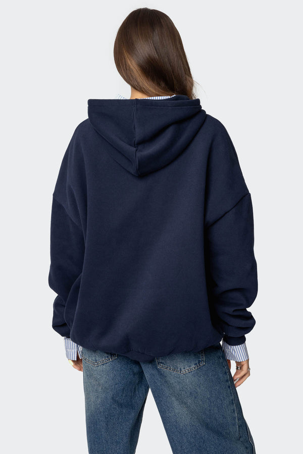 Edikted Apres Ski Oversized Hoodie Navy