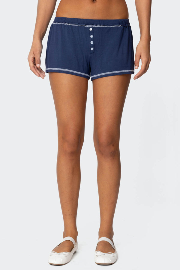 Edikted Arianne Contrast Shorts Navy