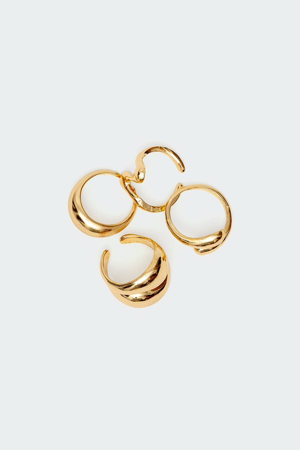 Edikted Assorted Abstract Ring Pack Gold