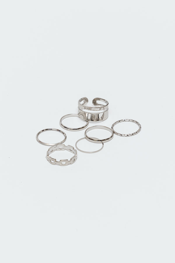 Edikted Assorted Ring Pack Silver