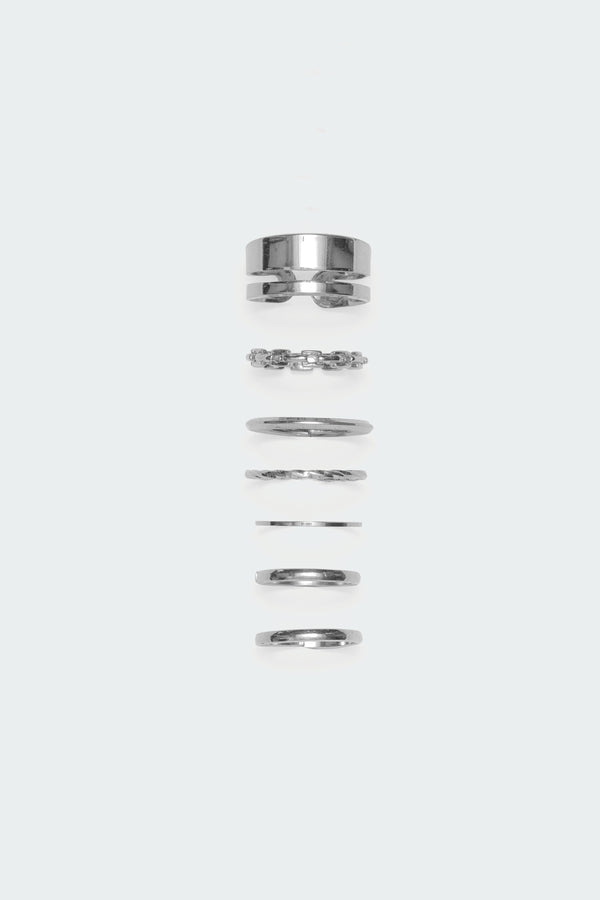 Edikted Assorted Ring Pack Silver