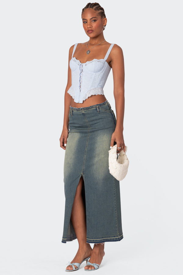 Edikted Asteria Eyelet Corset Light Blue