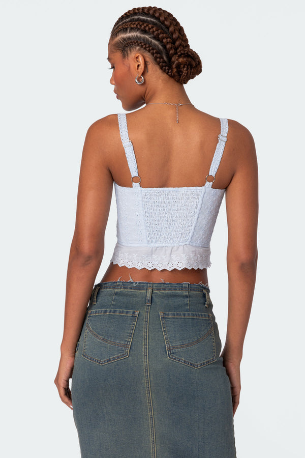Edikted Asteria Eyelet Corset Light Blue
