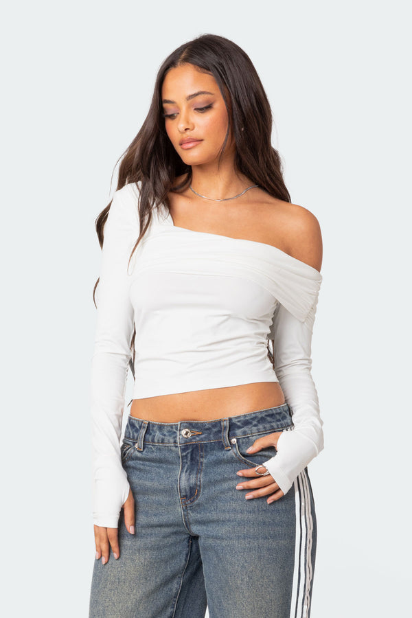 Edikted Asymmetric Fold Over Top White