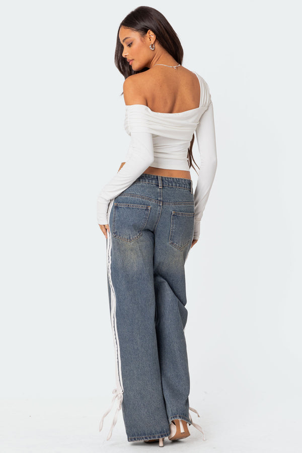 Edikted Asymmetric Fold Over Top White