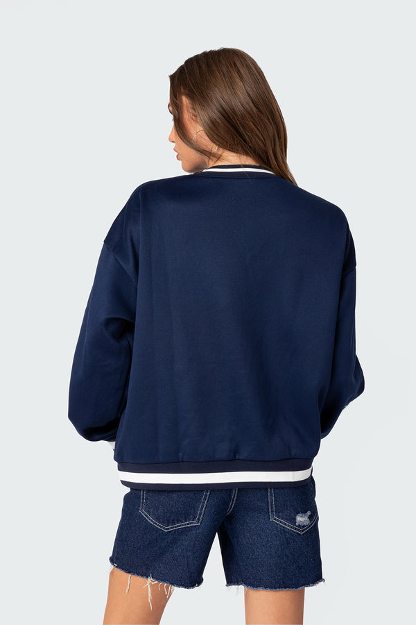 Edikted Babe Oversized Sweatshirt Navy