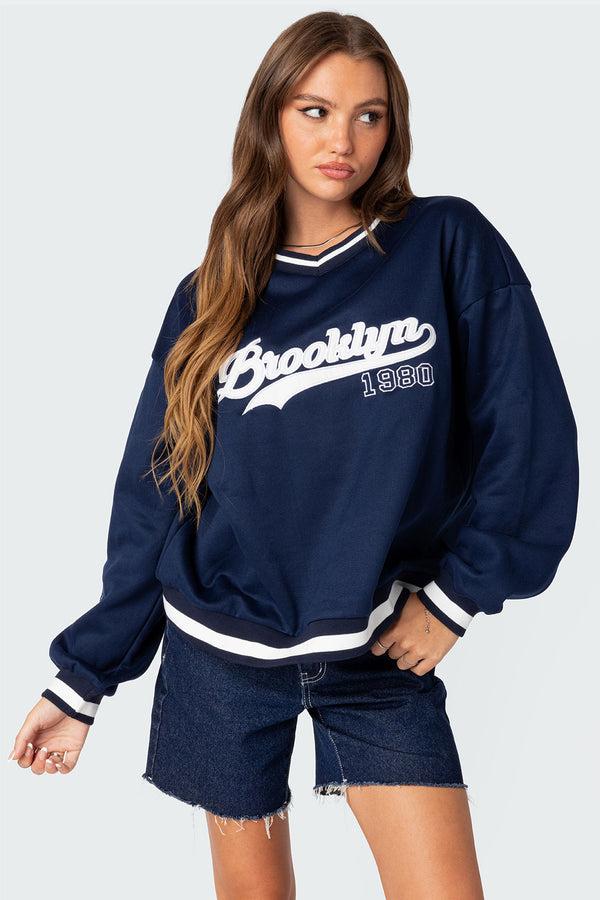 edikted Babe Oversized Sweatshirt navy