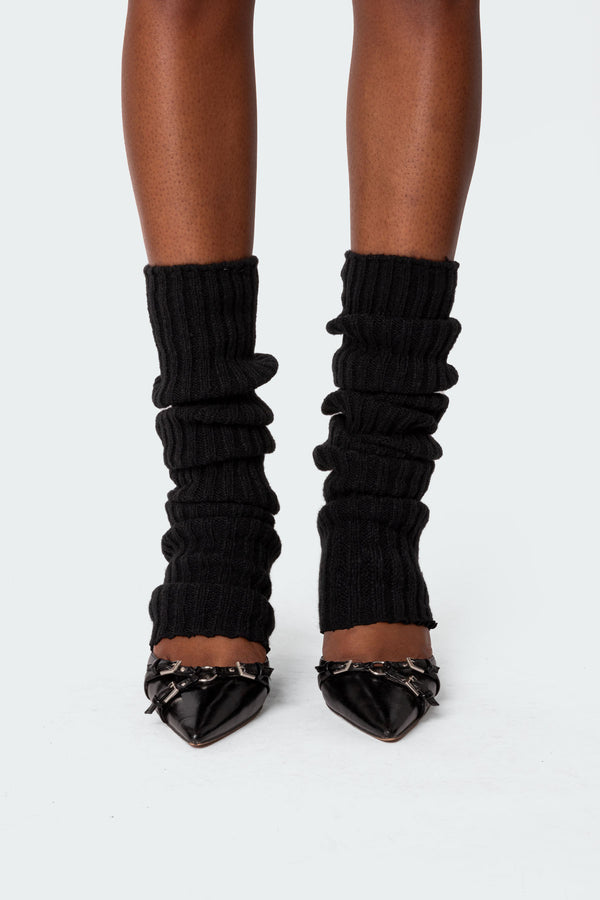 Edikted Baby It'S Cold Leg Warmers Black