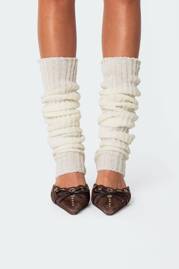 Edikted Baby It'S Cold Leg Warmers White