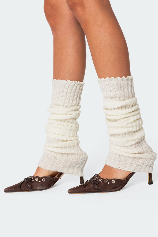 edikted Baby It'S Cold Leg Warmers white
