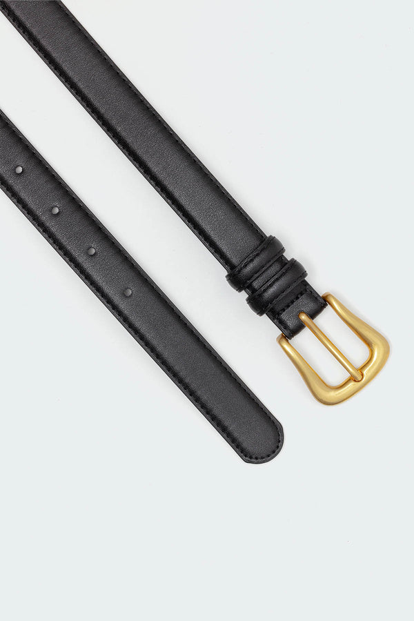 Edikted Back To Basics Faux Leather Belt Black