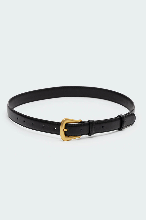 Edikted Back To Basics Faux Leather Belt Black