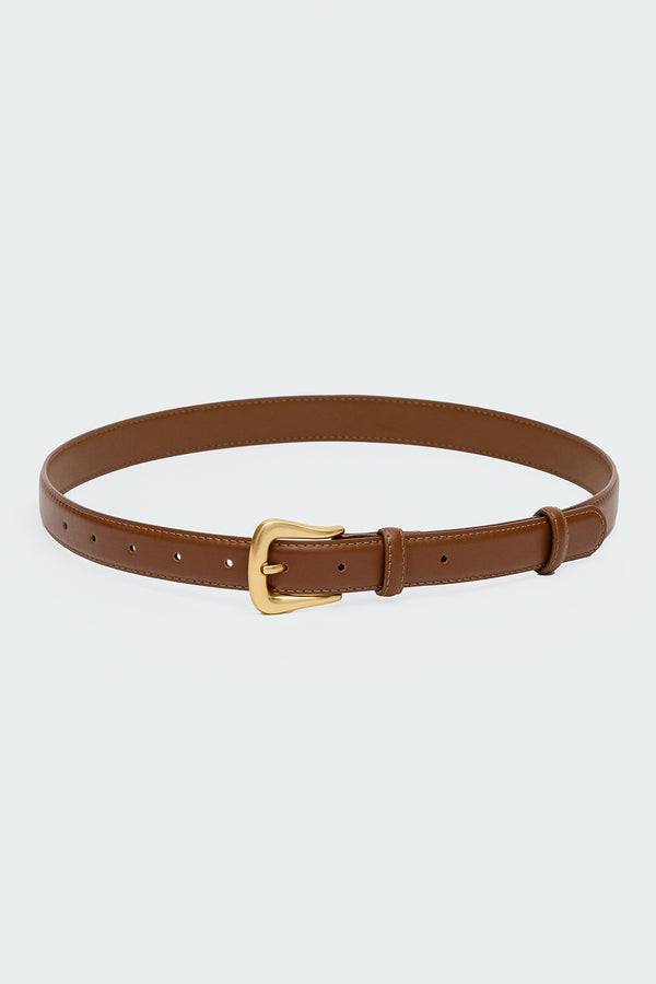 Edikted Back To Basics Faux Leather Belt Brown