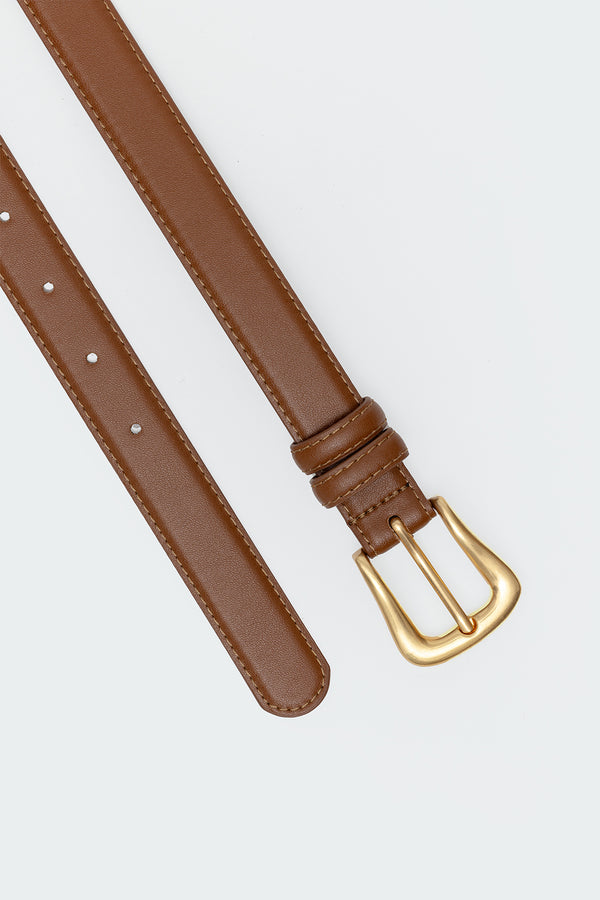 Edikted Back To Basics Faux Leather Belt Brown