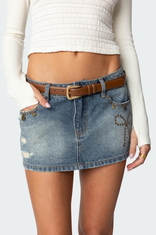 edikted Back To Basics Faux Leather Belt brown