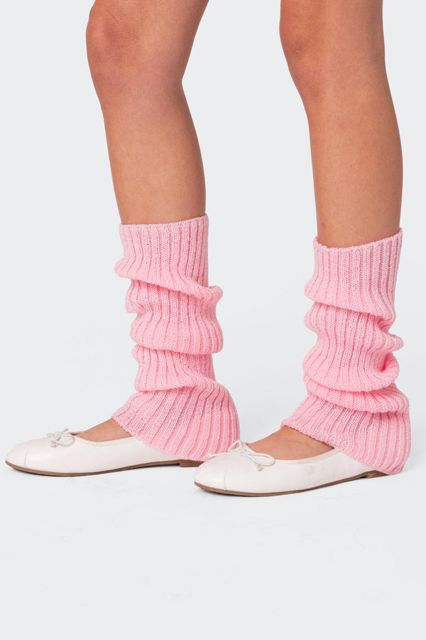 edikted Ballet Girl Leg Warmers pink