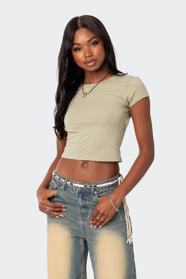 Edikted Bambi Open-Back T-Shirt Green