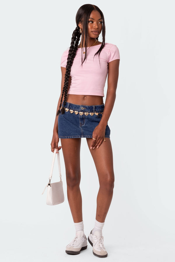 Edikted Bambi Open-Back T-Shirt Light Pink