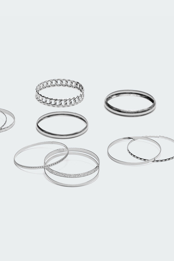 Edikted Bangle Bracelet Pack Silver