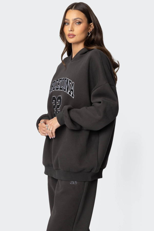 Edikted Barcelona Oversized Hoodie Dark Gray