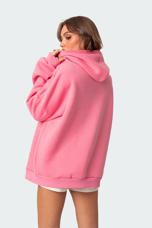 Edikted Barcelona Oversized Hoodie Pink