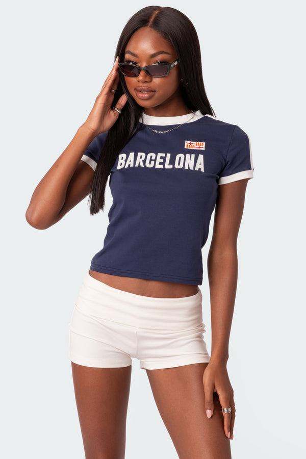 edikted Barcelona T Shirt navy
