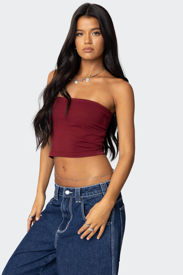 Edikted Basic Tube Top Burgundy