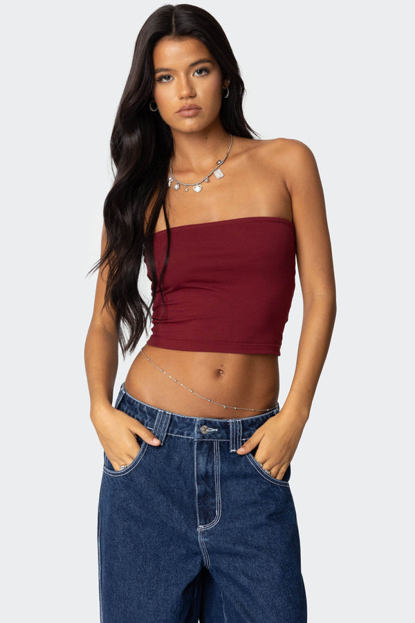 edikted Basic Tube Top burgundy