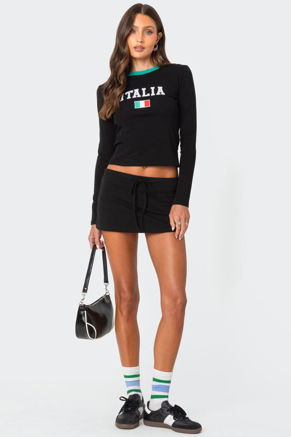 Edikted Bayside Slitted Micro Skort Black