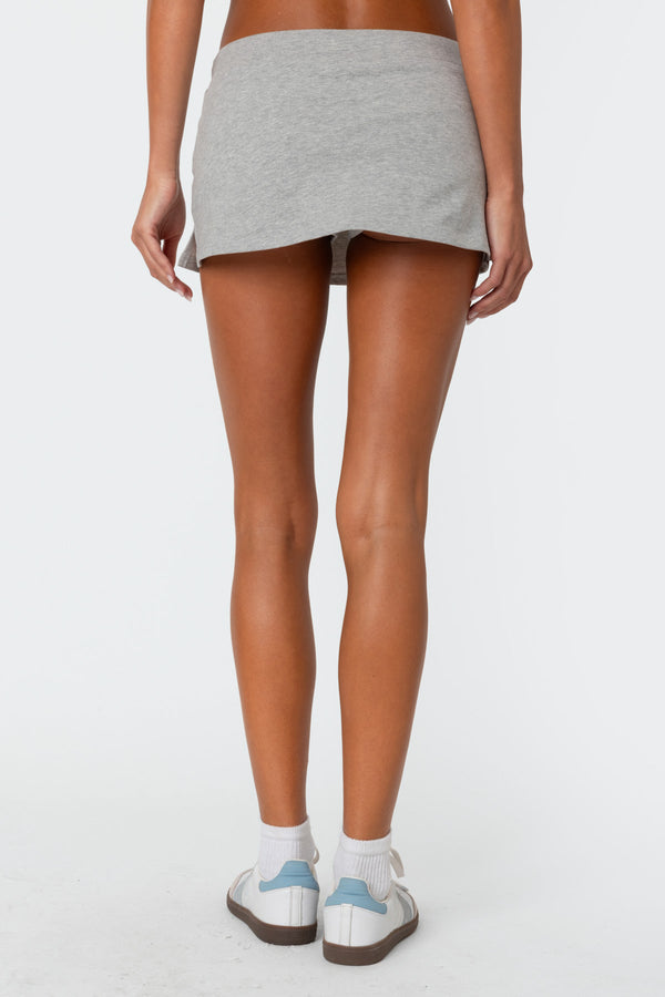 Edikted Bayside Slitted Micro Skort Gray Melange