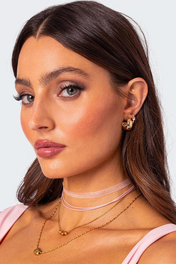 Edikted Bby Bling Mini Hoop Earring Pack Gold