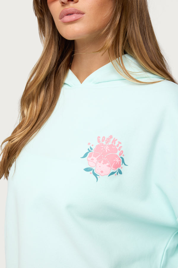 Edikted Beach Bloom Hoodie Mint