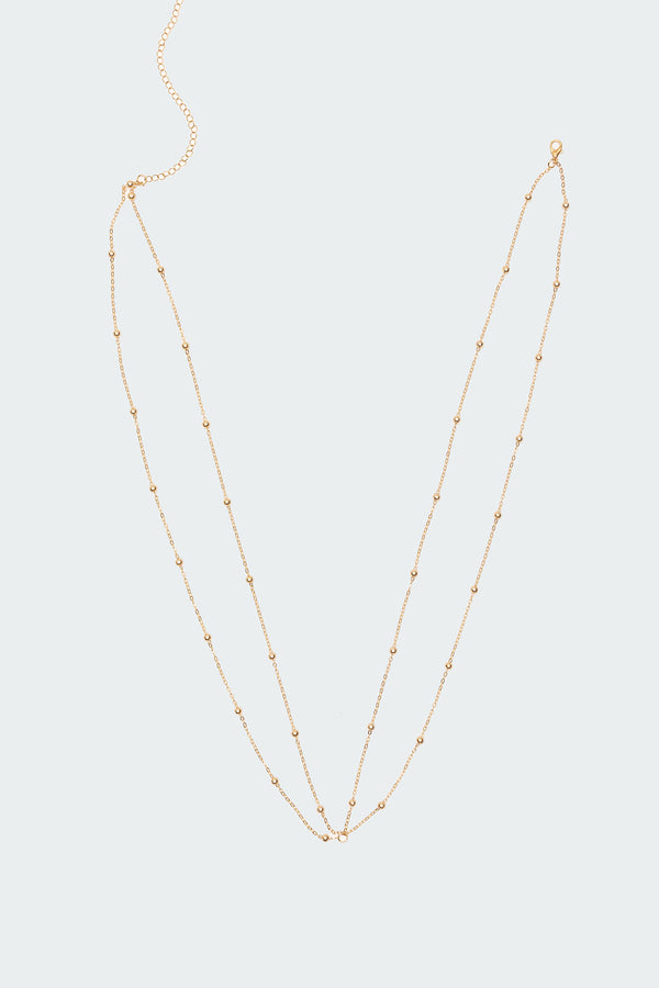 Edikted Bead Double Belly Chain Gold