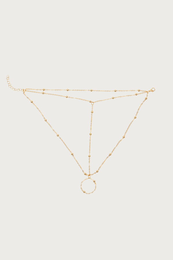 Edikted Beadie Foot Chain Gold