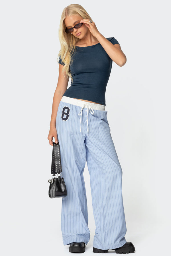 Edikted Becca Boat Neck Top Navy