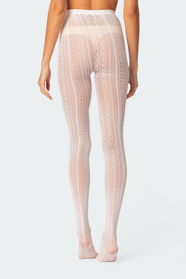 Edikted Belle Lacey Tights White