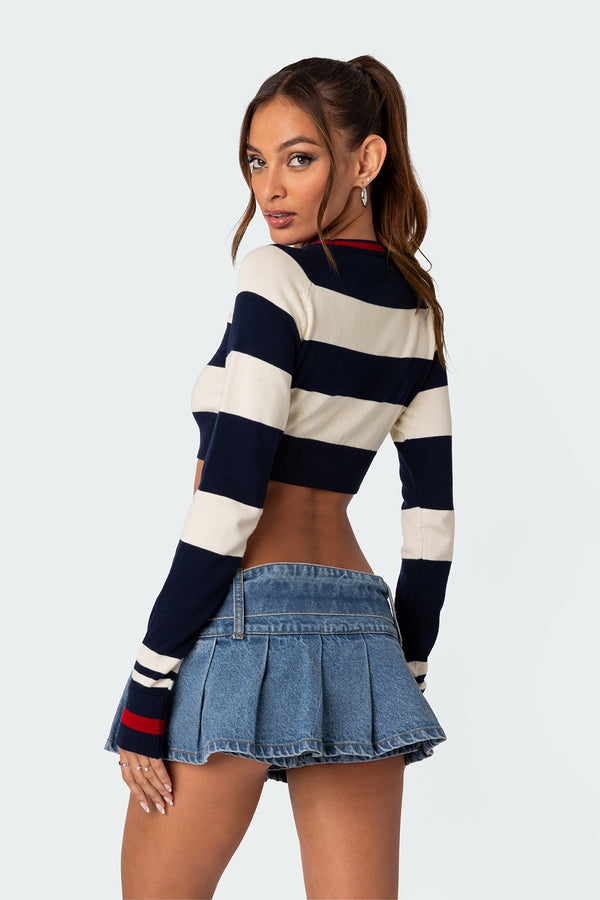 Edikted Berry Cropped Sweater Mix