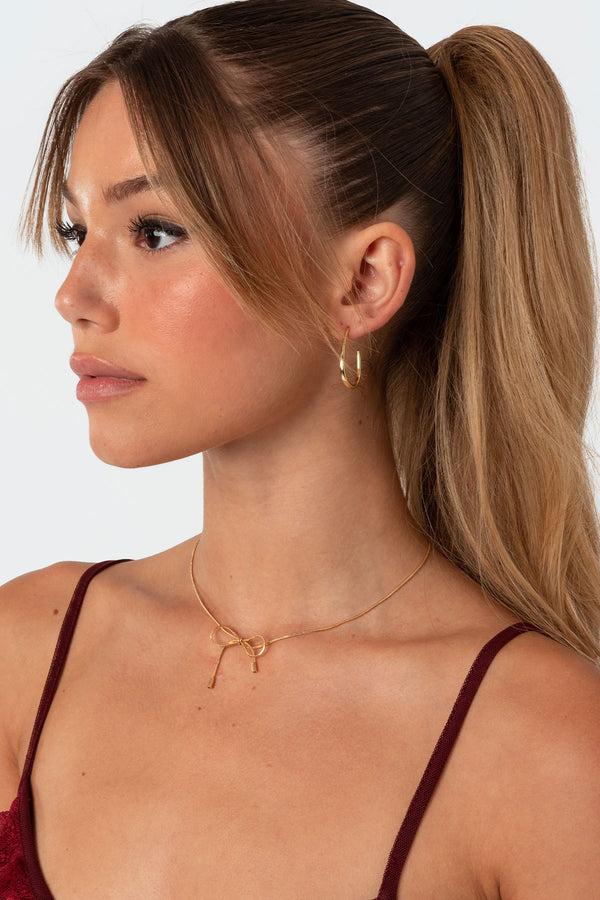Edikted Bestie Bow Necklace Gold