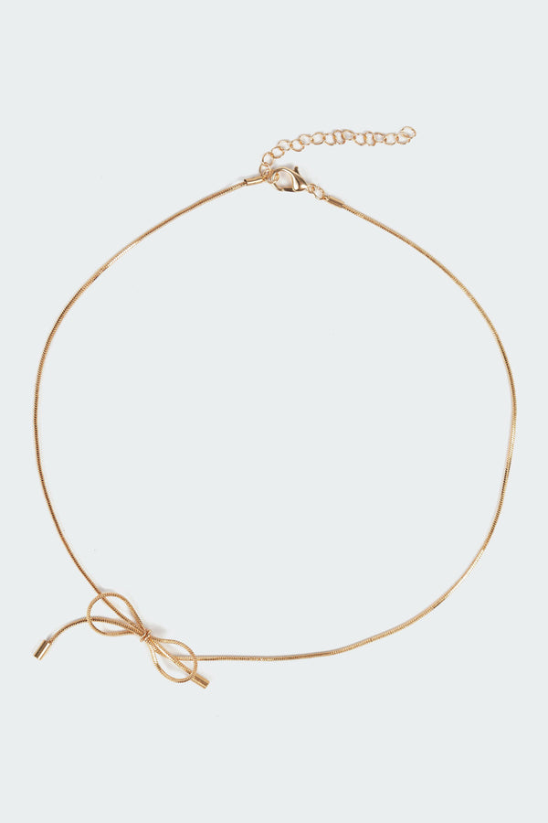 edikted Bestie Bow Necklace gold