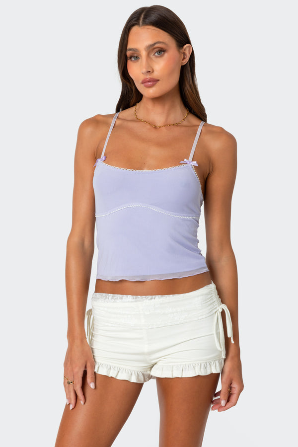 edikted Bethany Mesh Tank Top lilac