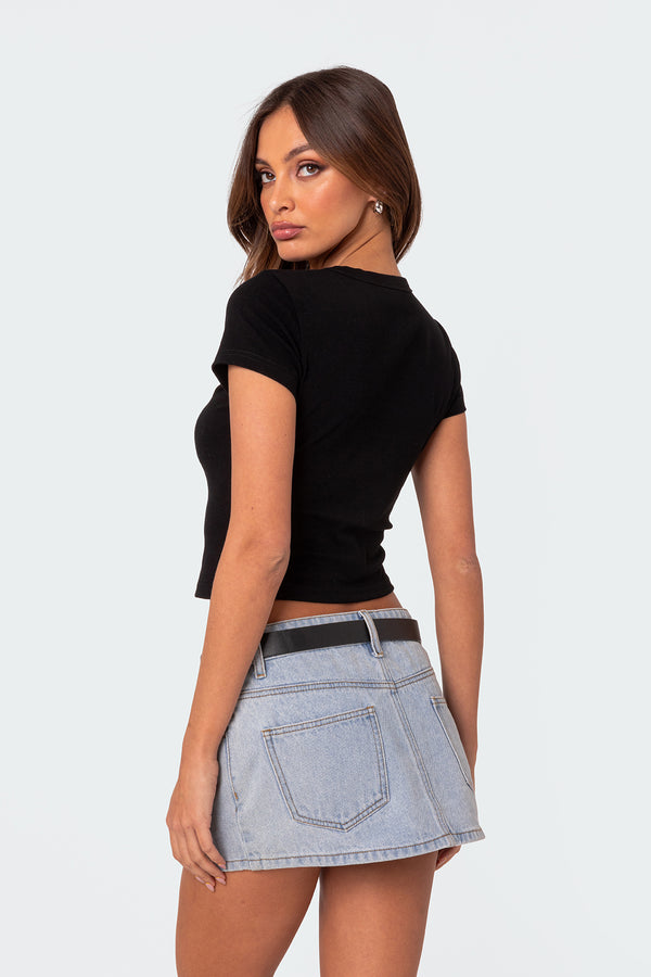 Edikted Better Basics Cropped T Shirt Black