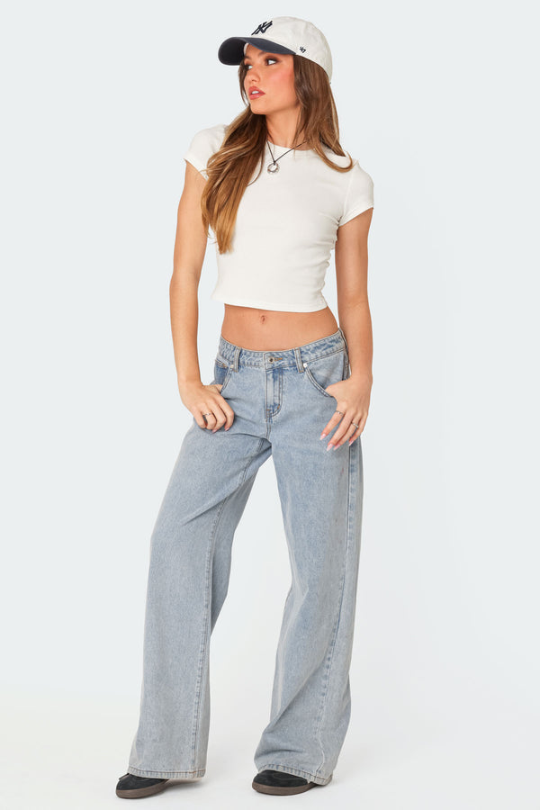 Edikted Better Basics Cropped T Shirt White