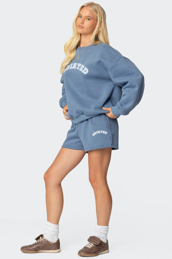 Edikted Beyond Edikted Sweat Shorts Blue