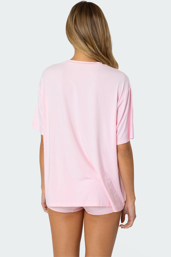 Edikted Bf Oversized T Shirt Pink