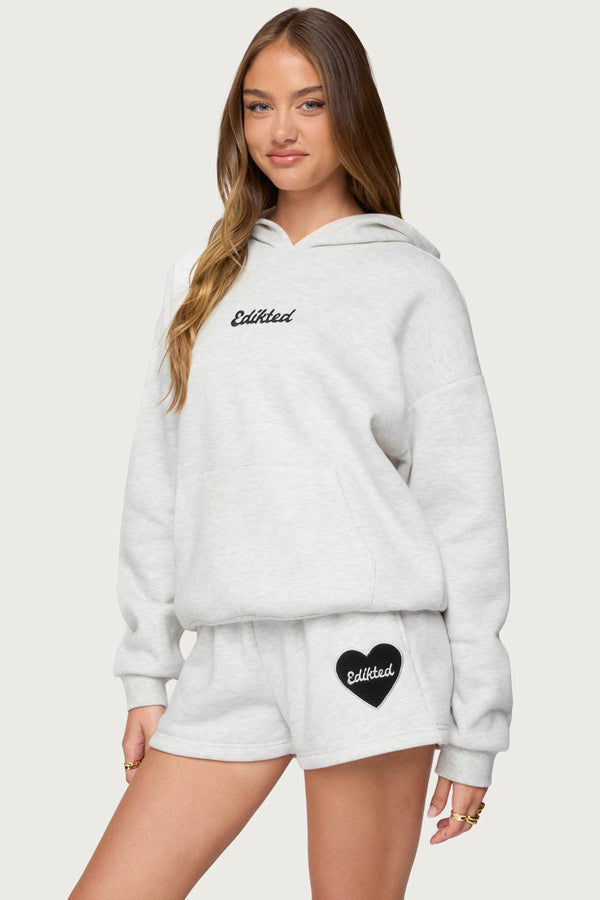 Edikted Big Love Edikted Hoodie Gray Melange