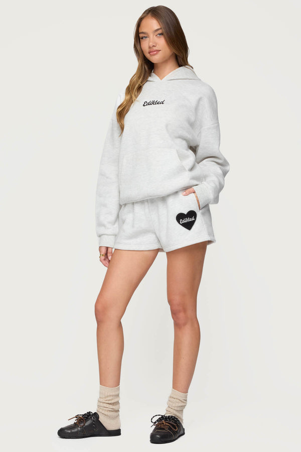 Edikted Big Love Edikted Sweat Shorts Gray Melange