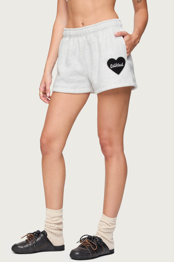 Edikted Big Love Edikted Sweat Shorts Gray Melange