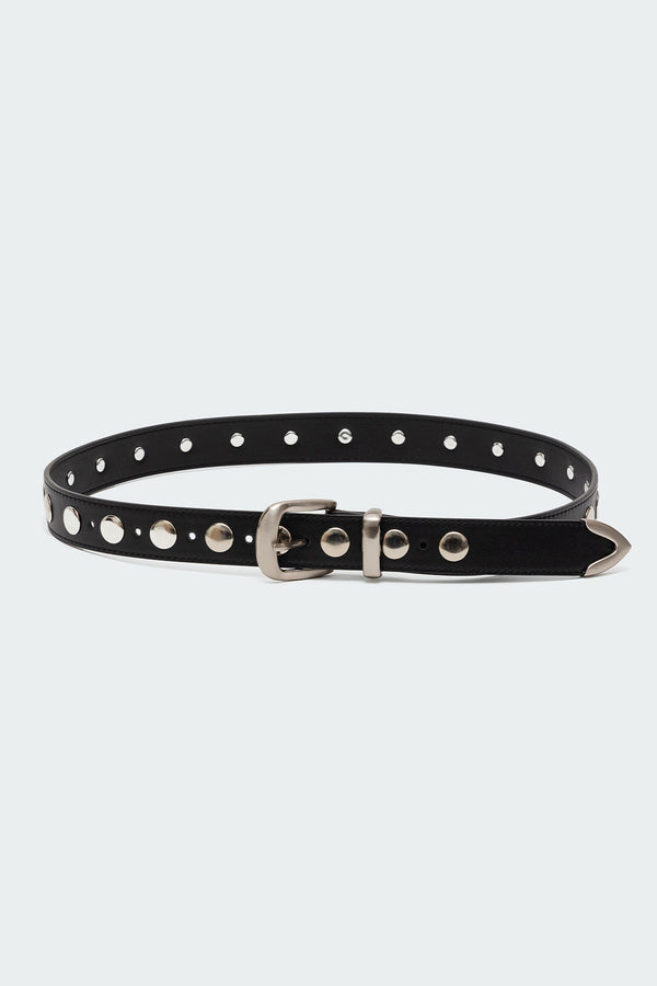 edikted Big Stud Faux Leather Belt black