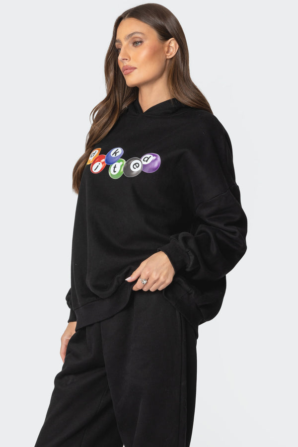 Edikted Billiard Oversized Hoodie Black