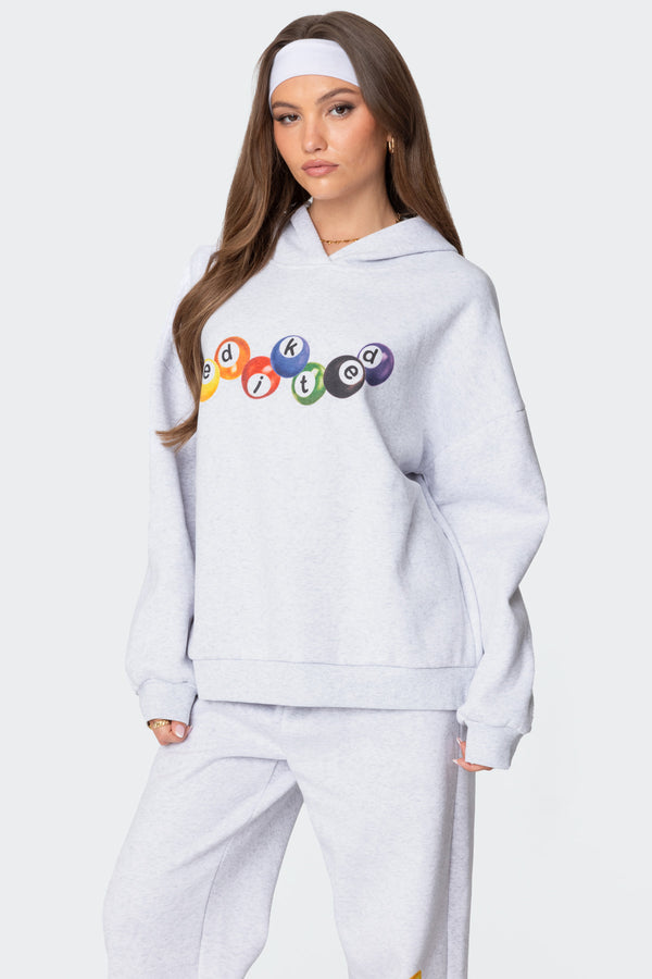 Edikted Billiard Oversized Hoodie Gray Melange